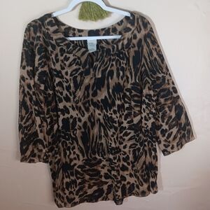 Just My Size 🐞 Black and Brown Graphic Blouse